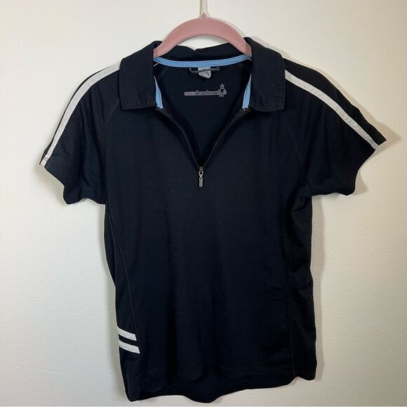 Smartwool Women’s Black Merino Wool Polo Shirt Small - Picture 1 of 11